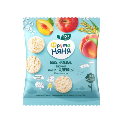 Фруто-няня Мини-хлебцы Яблоко-Персик 30г