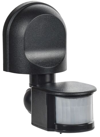 Датчик движения ДД 008 черный, макс. нагрузка 1100Вт, угол обзора 180град., дальность 12м, IP44, IEK