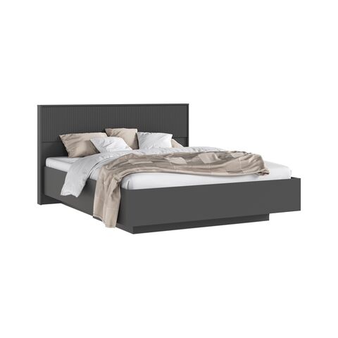 С/Г Марвэл Кровать парящая 1,6м с ПМ с подсветкой (Браш Графит/Графит, Графит)