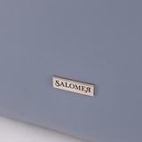 Сумка Саломея 203 гладкий серо-голубой + черный