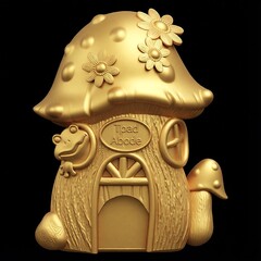 Силиконовый молд № 423 домик Гриб 2 D ( серия домики для гномов и фей)