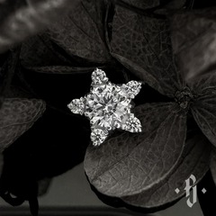 Накрутка "Crystal Star" - Белое золото - White CZ
