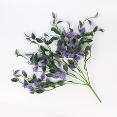 №2 Ампельное растение, зелень искусственная свисающая, фиолетовая, 46 см, набор 2 букета.