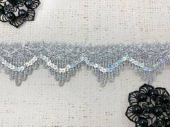 Тесьма плетеная люрекс с пайетками, ш. 4 см