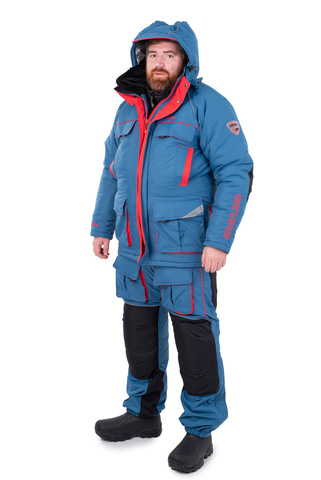 Зимний костюм для рыбалки Камчатка -45 таслан  GRAYLING, т.синий-красный