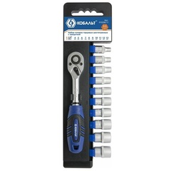 Набор головок торцевых КОБАЛЬТ с трещоткой 1/4