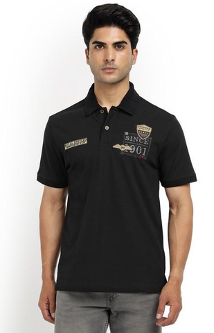 Футболка-поло MULTI BADGE POLO BLACK , размер L