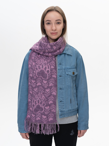 Шарф «Медвежий След» сиреневого цвета (С бахромой)