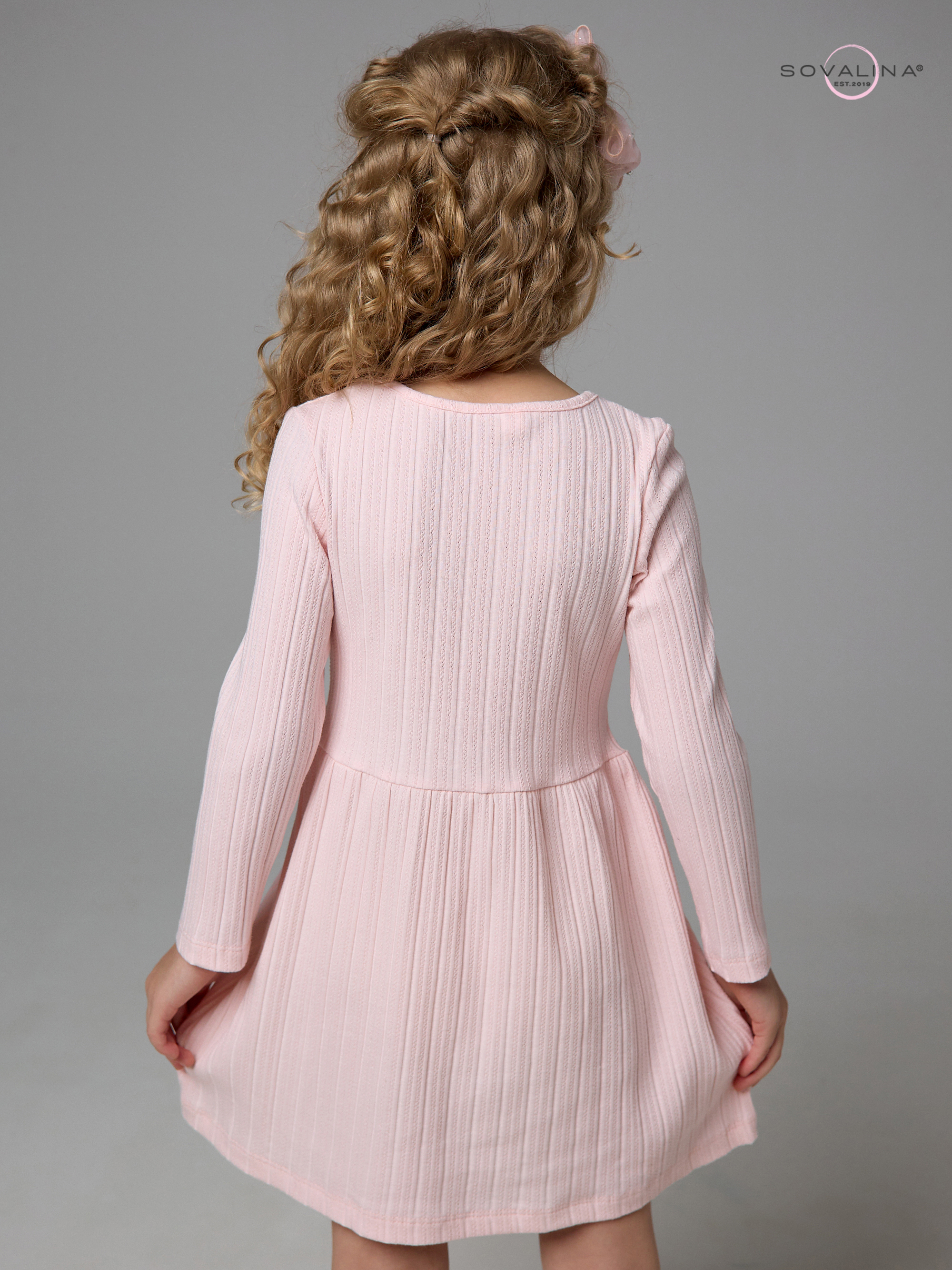 Платье Эля косичка розовый