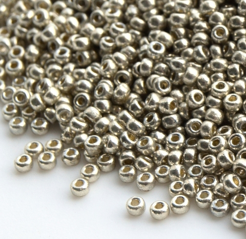 6/0 RR-4201 Бисер круглый Миюки /Miyuki round 6/0 Duracoat Galvanized Silver