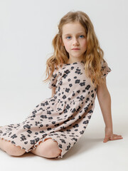 платье  для девочки  КР 5954/бежевый 1305 Н085 к615