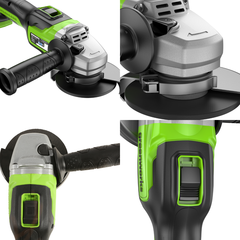 Угловая шлифмашина Greenworks GD24AGK5 24V (125 мм) аккумуляторная, с АКБ 5 А/ч и ЗУ