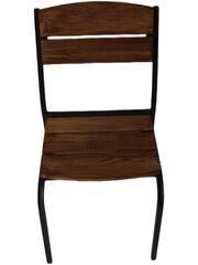 Стул металлический с деревом, для кафе, дачи, ресторана. Цвет - орех.