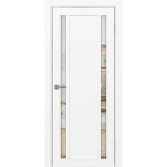 Купить Межкомнатная дверь экошпон Турин 522.212 белый снежный остеклённая