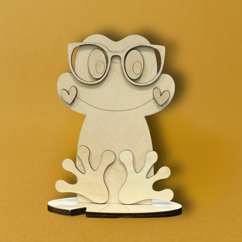 Лягушонок в очках, 15*10,5см фанера