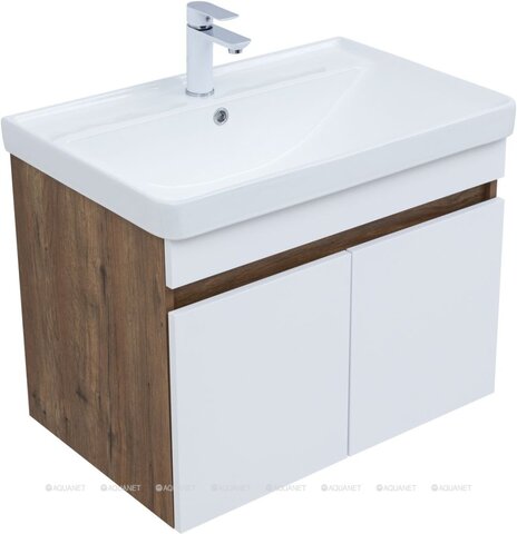Aquanet 344792 Тумба Оптима 70 цв. дуб рустикальный/белый сатин (344792)