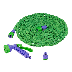 Шланг растягивающийся 15м, усиленный, набор поливочный (7 режимов пистолет, соединитель, адаптер), Palisad, 67546