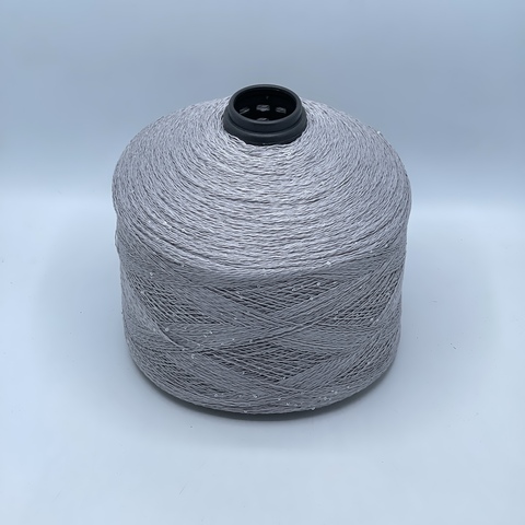 Бобинная пряжа, Linette Pailletes, 450м, 80% Лен, 20% Полиэстер(пайетка), Серый+пайетка. 39382