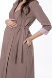 Комплект для беременных и кормящих с халатом и сорочкой 12740 беж-мокко