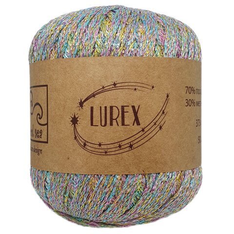 Пряжа Lurex, 50г, 375м, 70%полиэстер, 30%металлик (цена за уп.)