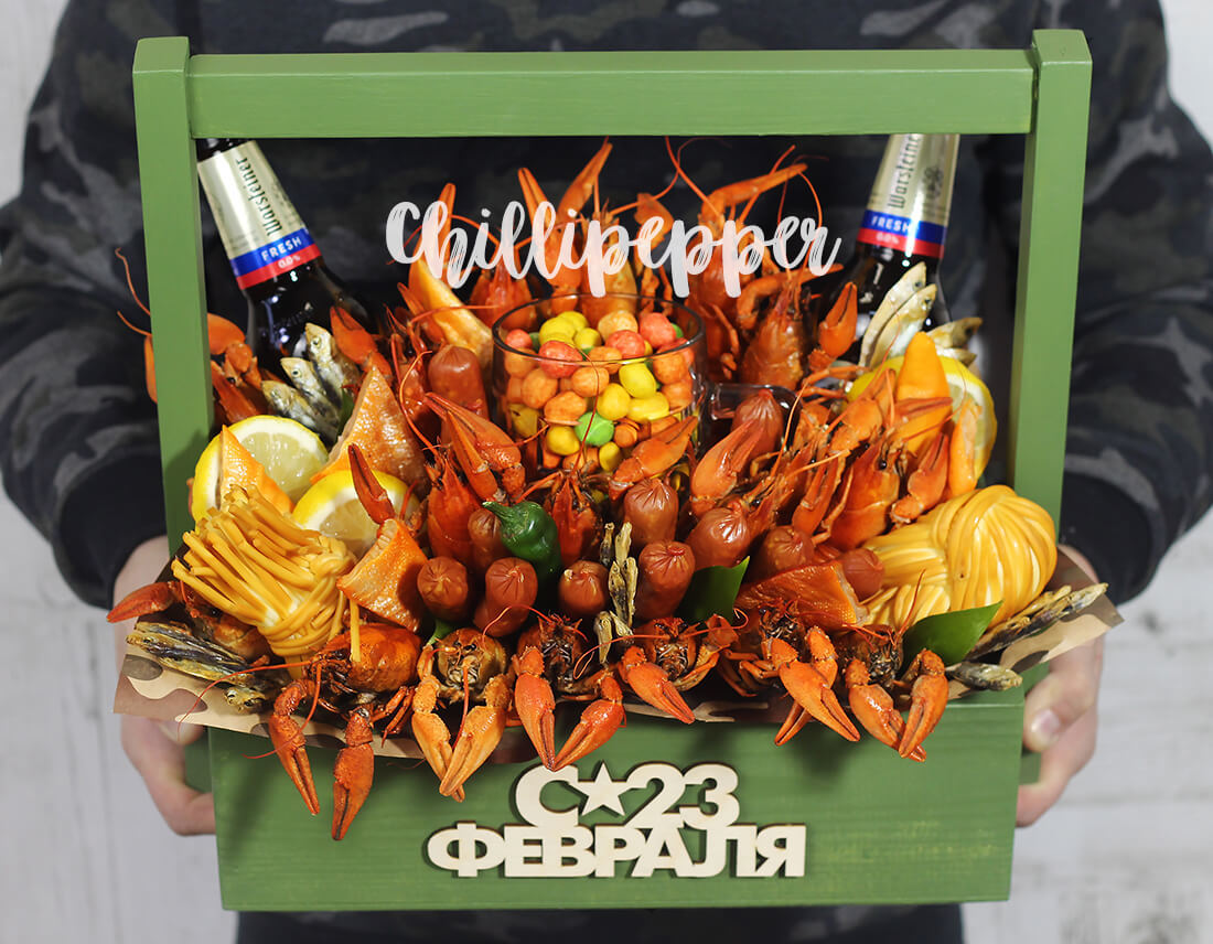 Корзина с морепродуктами в подарок