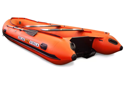 Надувная ПВХ-лодка Solar - 420 Strela Jet Tunnel (оранжевый)