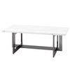 Журнальный столик Newton 122х61 см, белый мрамор, темный хром