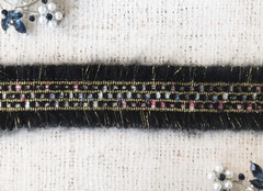 Тесьма текстиль люрекс с бахромой, ш. 2,5 см