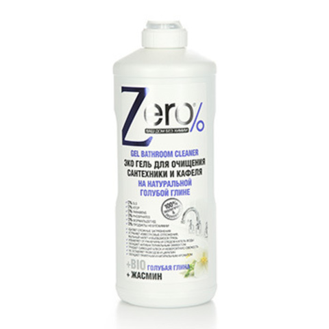ZERO Эко Гель для очищения сантехники и кафеля на натуральной голубой глине для ванной и душа,  500 мл