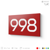 Номер на дверь 998, табличка на дверь для офиса, квартиры, кабинета, аудитории, склада, красная 120х70 мм, Айдентика Технолоджи