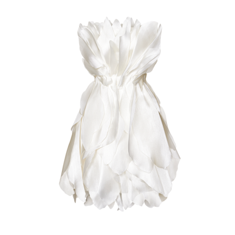 Платье мини корсетное с 3D лепестками из органзы