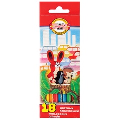 Карандаши цветные KOH-I-NOOR MOLE 3653, 18цв, картон.упак. с подвесом