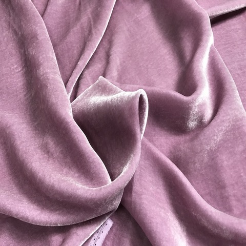 Ткань бархат нежно-лиловый шелковый 3079