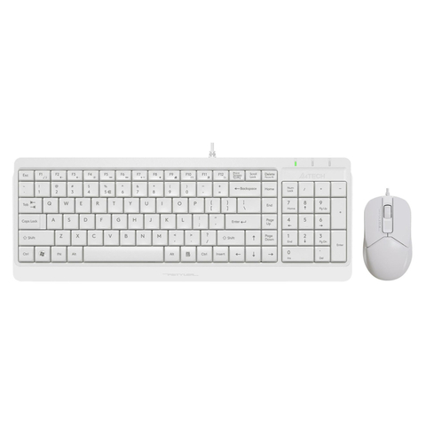 Набор клавиатура+мышь A4Tech Fstyler F1512 клав:белый мышь:белый USB