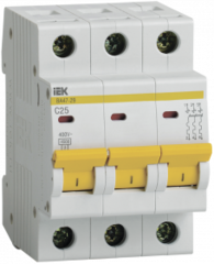 Автоматический выключатель ИЭК 3 25А ВА 47-29 16220 MVA20-3-025-C