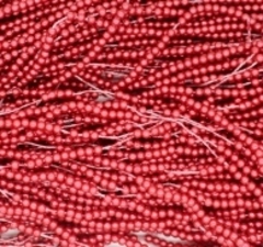 Бусины на леске 3 мм, 1 нить 60 см, коралл
