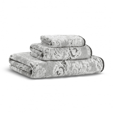 Полотенце 33x33 L'appartement Damask Yarn Dyed ivory/fog слоновая кость/светло-серый