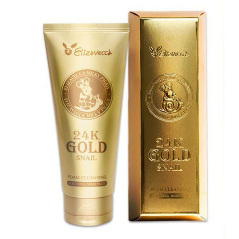 Elizavecca 24K Gold Snail Cleansing Foam - Пенка для умывания с муцином улитки и золотом