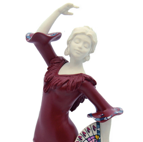 Статуэтка Танцовщица с веером красный средний Nadal