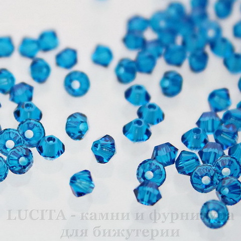 5328 Бусина - биконус Сваровски Capri Blue 3 мм, 10 штук ()