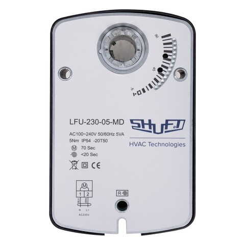 Электропривод Shuft LFU-230-05-MD с моментом вращения 5 Нм с возвратной пружиной