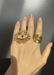 83505- Кольцо Глаз (YELLOW EYE) в стиле Schiaparelli