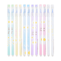 Ручка гелевая, пиши-стирай, Basir, синие чернила, серия "Ромашка", разноцветный корпус