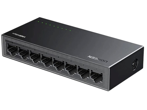 Коммутатор сетевой UGREEN CM834 (35499EU) 8-Port Gigabit Ethernet Switch PC+ABS Housing EU, серый