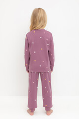 пижама  для девочки  К 1621/темная орхидея,полянка