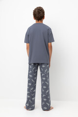 пижама  для мальчика  КБ 2831/мокрый асфальт,динозавры