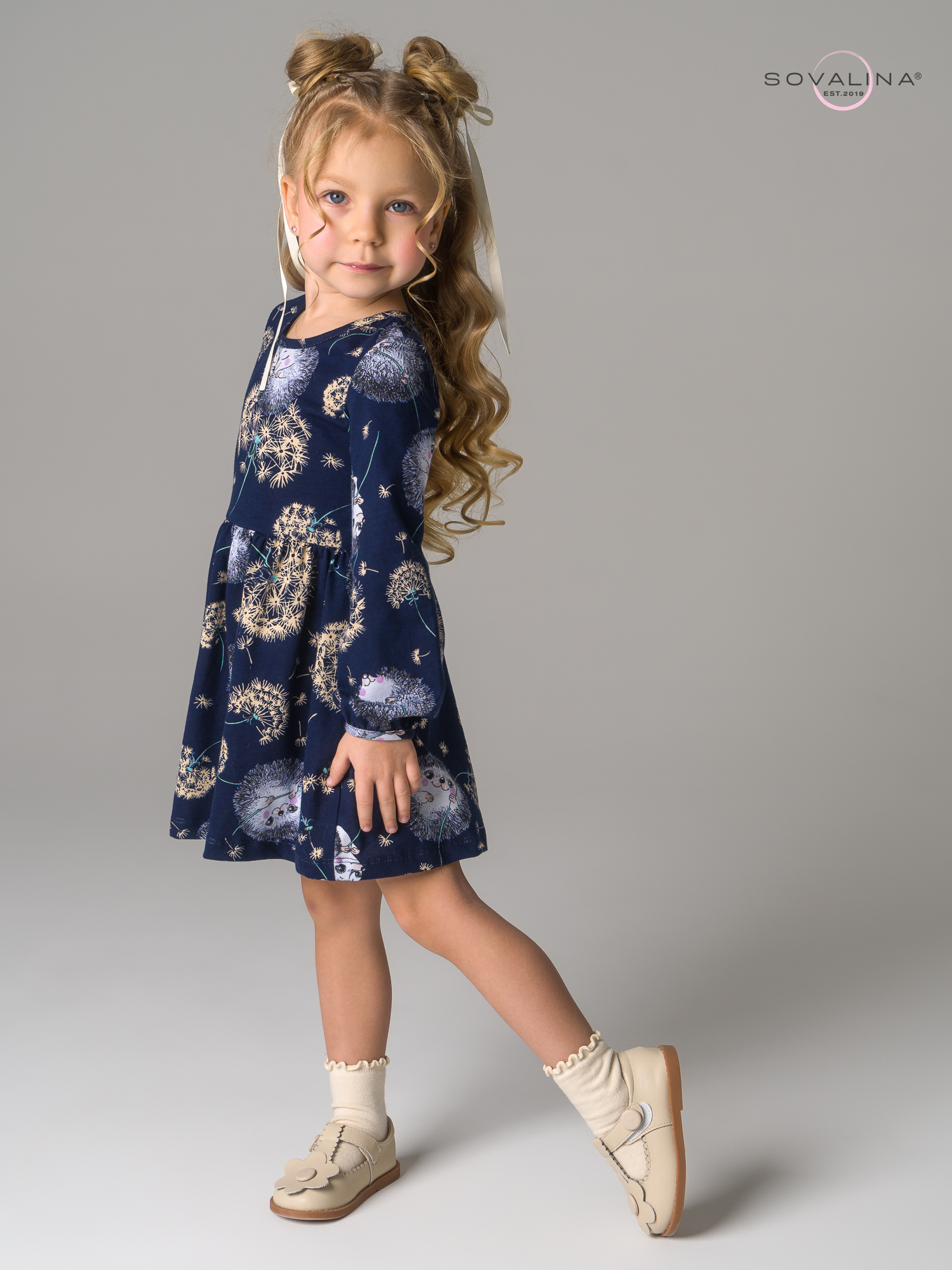 Платье Моана ежик с одуванчиком