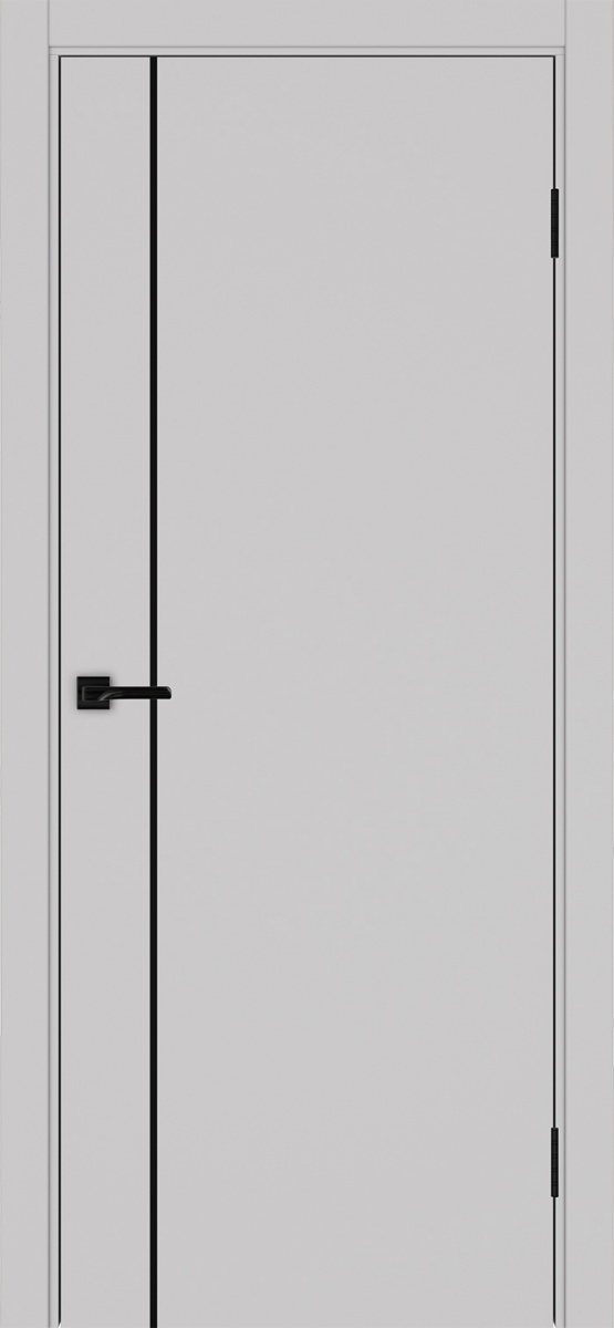 Дверь межкомнатная Оптима Порте Неаполь 204 молдинг SB (кромка ПВХ в цвет полотна с 4х сторон с врезкой под замок Морелли М1895 (М1885)), цвет пепельный, экошпон, глухая