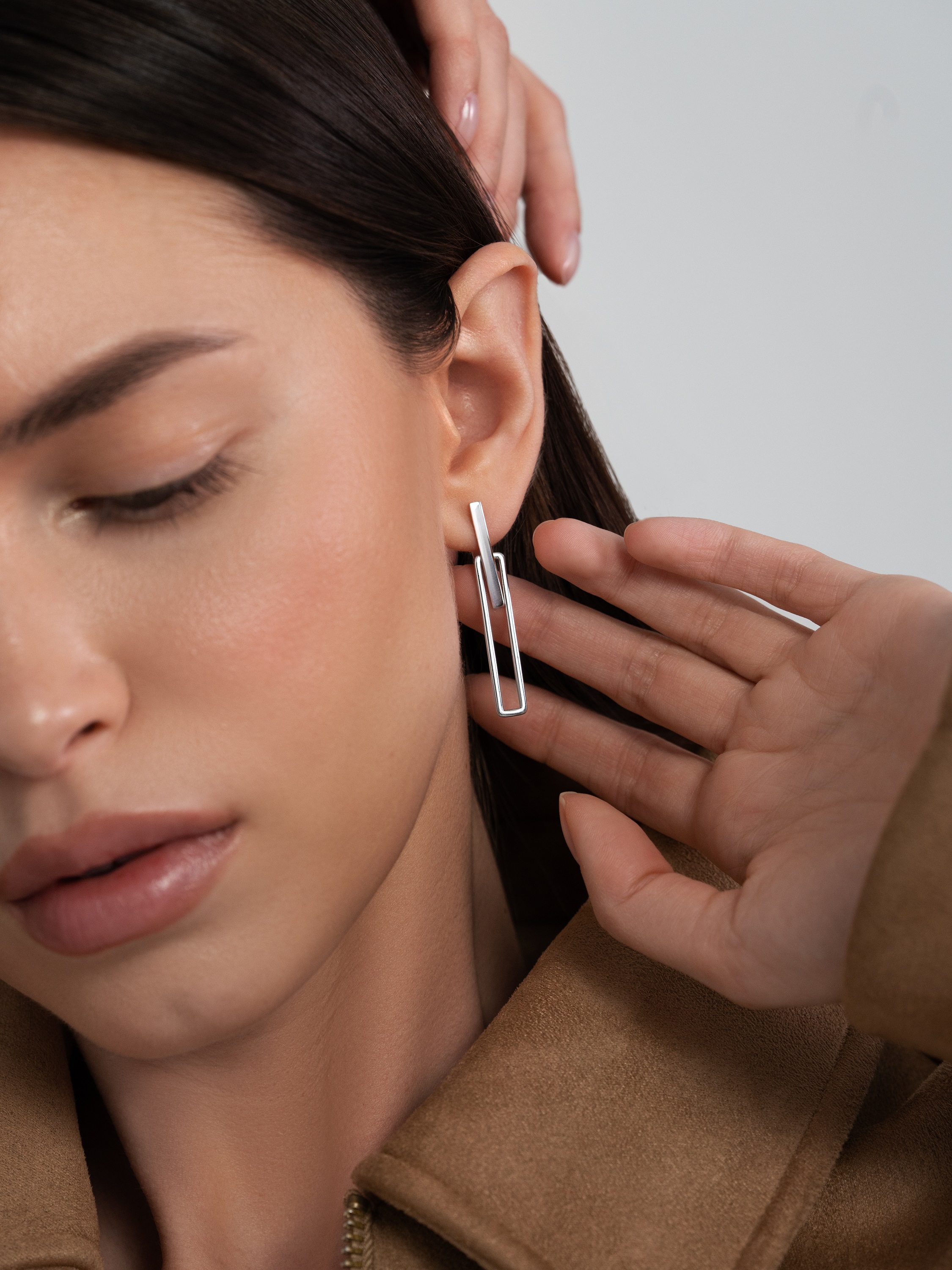 Серьги 2-в-1 Геометрия