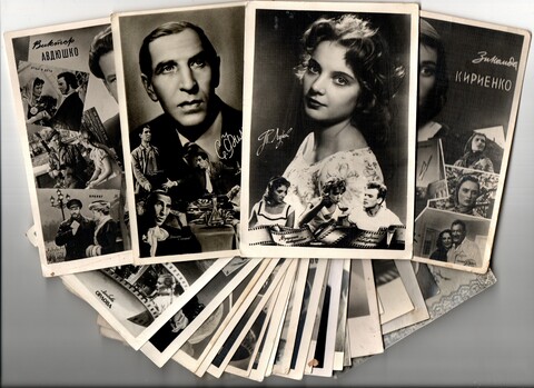 №3 Подборка открыток с артистами СССР - 1950-е - 1960-е годы - 25 штук — чистые, ч/б, без повторов